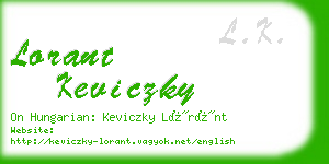 lorant keviczky business card